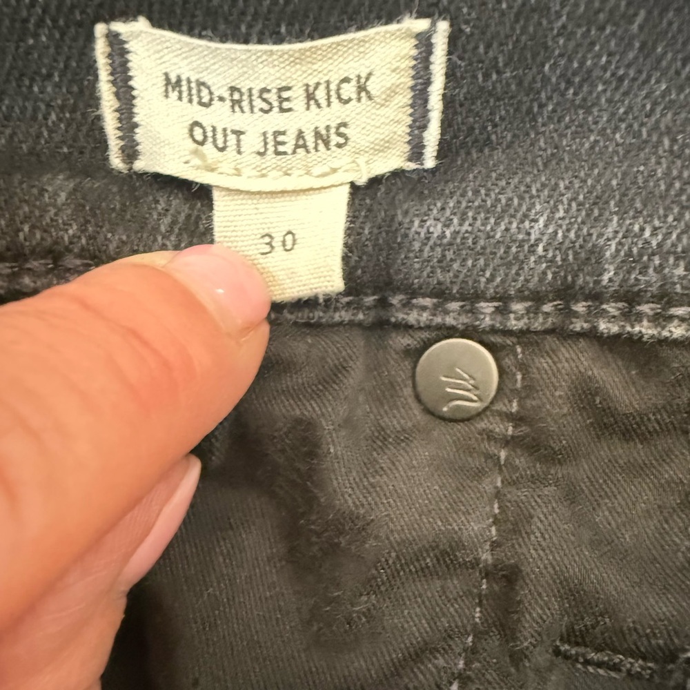Madewell Mid RiseKick Out Black Flare Jeans size 30 - Picture 4 of 9